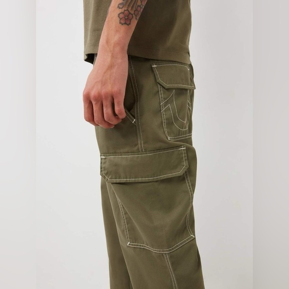 True religion BAGGY CARGO PANT color Kalamata men size 32 - Picture 4 of 9